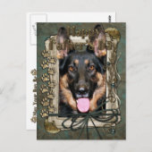 Vatertag - Steinpfeifen - Deutscher Schäferhund -  Postkarte (Vorne/Hinten)