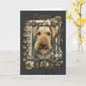 Vatertag - Steintatzen - Airedale Karte (Gelbe Blume)