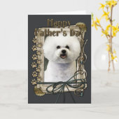 Vatertag - Steintatzen - Bichon Frise Karte (Gelbe Blume)