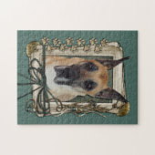 Vatertag - Steintatzen - Deutsche Dogge Puzzle (Horizontal)