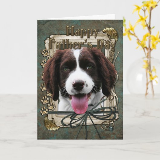 Vatertag - Steintatzen - englischer Karte (Gelbe Blume)