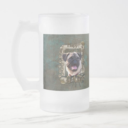 Vatertag - Steintatzen - Mops Mattglas Bierglas (Links)