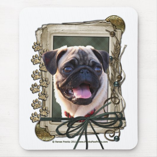 Vatertag - Steintatzen - Mops Mousepad (Vorne)
