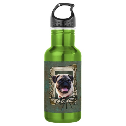 Vatertag - Steintatzen - Mops Trinkflasche (Vorderseite)