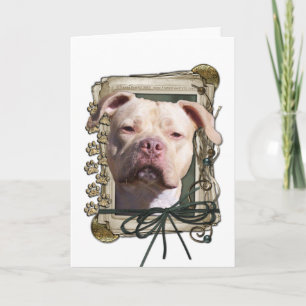 Vatertag - Steintatzen - Pitbull - Jersey-Mädchen Karte