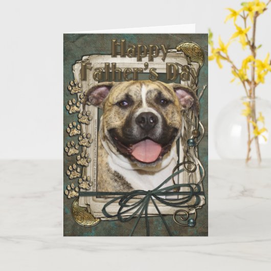 Vatertag - Steintatzen - Pitbull - Tigger Karte (Gelbe Blume)