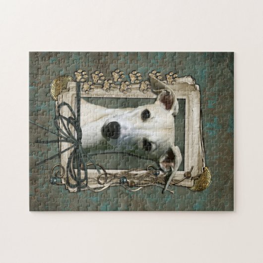 Vatertag - Steintatzen - Whippet Puzzle (Horizontal)