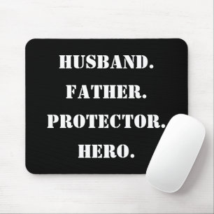 Vatertag Stencil Ehemann Vater Protector Helden Mousepad