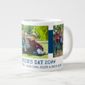 Vatertag Stepdad 3 Foto Blau Jumbo-Tasse (Vorderseite Rechts)