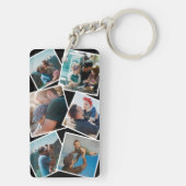 Vatertag Stepdad Foto Collage Schlüsselanhänger (Rückseite)