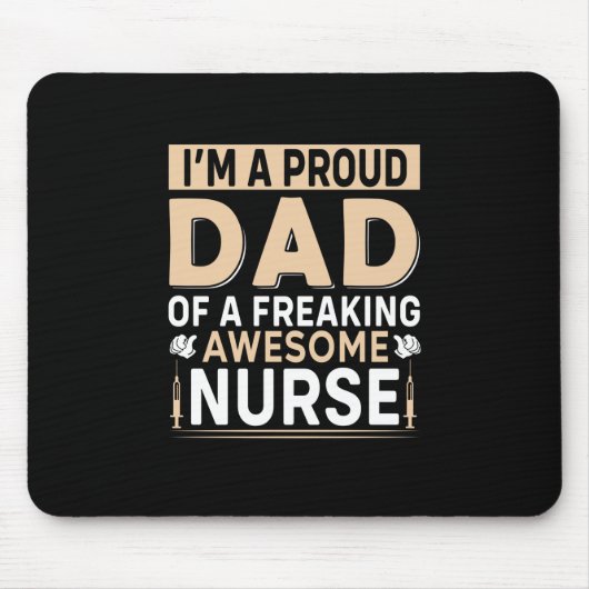 Vatertag stolzer Vater einer Krankenschwester Mousepad (Vorne)