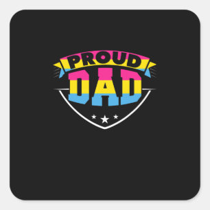 Vatertag Stolzer Vater Pansexual Daughter Quadratischer Aufkleber