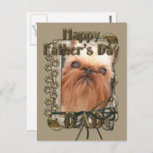 Vatertag - Stone Paws - Brüssel Griffon Postkarte (Vorne/Hinten)