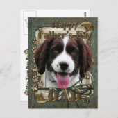 Vatertag - Stone Paws - Englisch Springer Spanisch Postkarte (Vorne/Hinten)