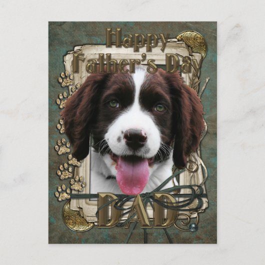 Vatertag - Stone Paws - Englisch Springer Spanisch Postkarte (Vorderseite)
