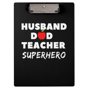 Vatertag   Super Husband Vater Teacher Klemmbrett