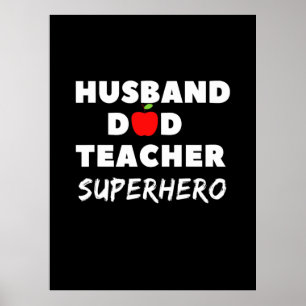 Vatertag   Super Husband Vater Teacher Poster