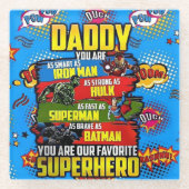 Vatertag - Superdad Glasuntersetzer (Vorderseite)