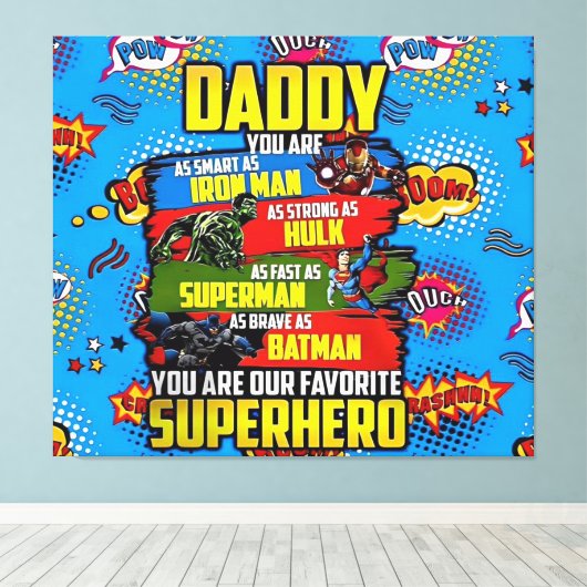 Vatertag - Superdad Leinwanddruck (Insitu (Holzboden))