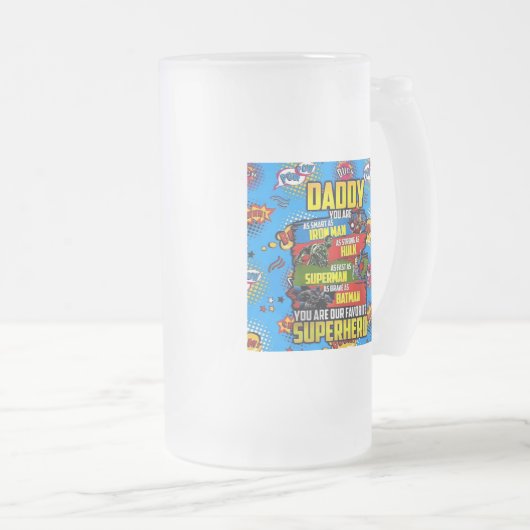 Vatertag - Superdad Mattglas Bierglas (VorderseiteRechts)