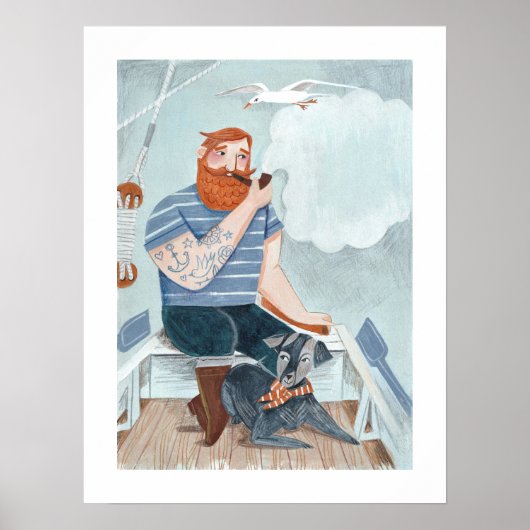 Vatertag Superheld-Seemann-Poster Poster (Vorne)