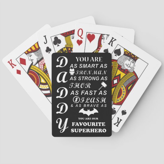 Vatertag Superhelden Tribute Playing Cards Spielkarten (Rückseite)