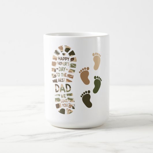 Vatertag-Tarnfußabdruck-Design Kaffeetasse (Mittel)