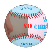 Vatertag Triplet Boy Blue Pink Foto Baseball (Rückseite)