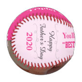 Vatertag Triplet Girl's Pink Foto Baseball (Vorderseite Links)