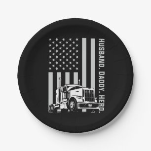 Vatertag Trucker Vater Amerikanische Flagge Pappteller
