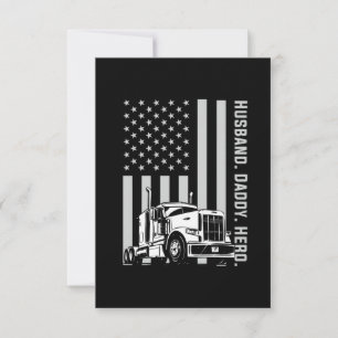 Vatertag Trucker Vater Amerikanische Flagge RSVP Karte