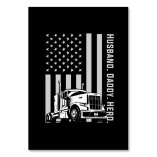 Vatertag Trucker Vater Amerikanische Flagge Tischnummer