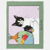 Vatertag Tuxedo Katze Fleecedecke (Vorderseite)