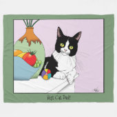 Vatertag Tuxedo Katze Fleecedecke (Vorderseite (Horizontal))