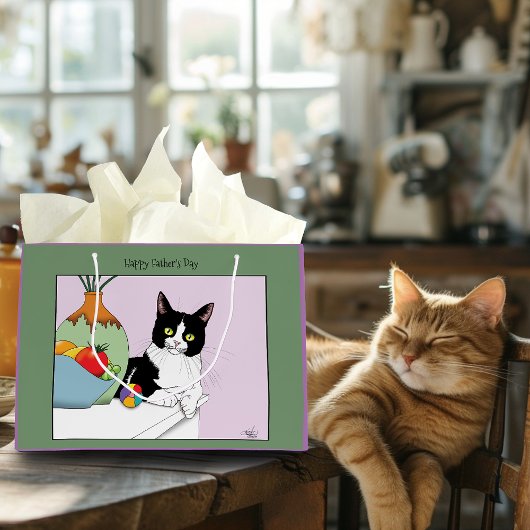 Vatertag Tuxedo Katze Große Geschenktüte