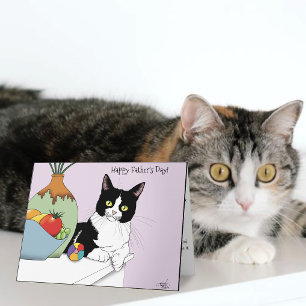 Vatertag Tuxedo Katze Karte