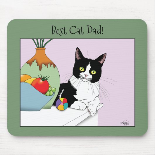 Vatertag Tuxedo Katze Mousepad (Vorne)