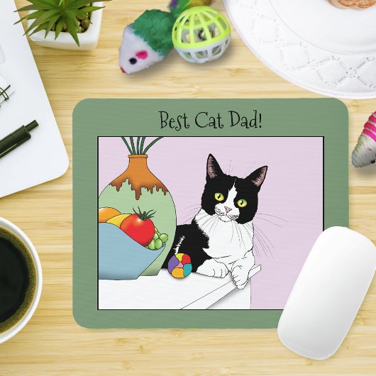 Vatertag Tuxedo Katze Mousepad