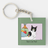 Vatertag Tuxedo Katze Schlüsselanhänger (Vorderseite)