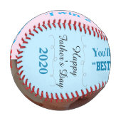 Vatertag Twin Boy Blue Pink Foto Baseball (Vorderseite Links)