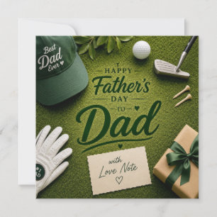 Vatertag, um Papa Golf in Grün mit Liebe zu spiele Feiertagskarte