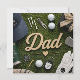 Vatertag, um Papa Golf in Grün mit Liebe zu spiele Feiertagskarte
