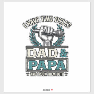 Vatertag Und Papa Rock Titel Vintage Mikrofon Shir Aufkleber