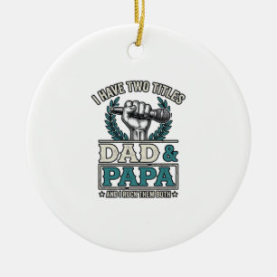 Vatertag Und Papa Rock Titel Vintage Mikrofon Shir Keramik Ornament