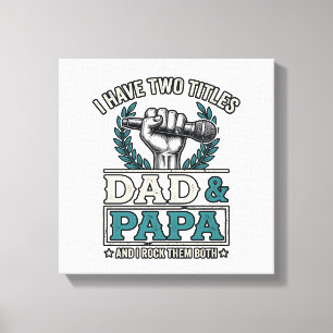 Vatertag Und Papa Rock Titel Vintage Mikrofon Shir Leinwanddruck