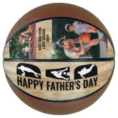 Vatertag Vater 2 Foto Bester Vater je Basketball (Vorderseite)