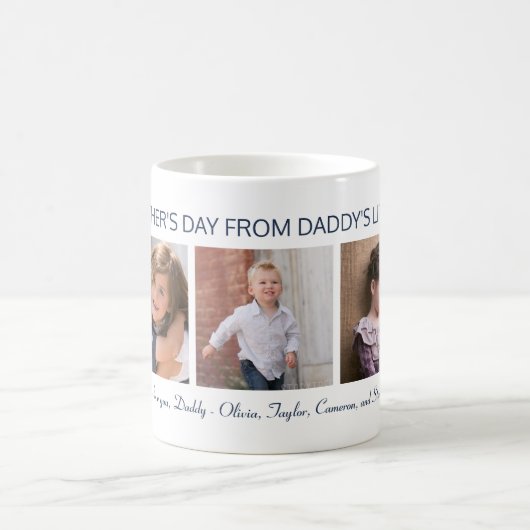 Vatertag Vater 3 FotoCollage Kaffeetasse (Mittel)