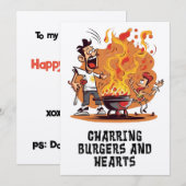 Vatertag Vater Barbecue Funny Meme Einladung (Vorne/Hinten)