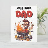 Vatertag Vater Barbecue Funny Meme Einladung (Stehend Vorderseite)