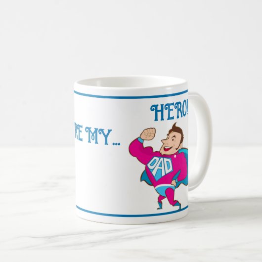 Vatertag Vater Daughter Hero Kaffeetasse (VorderseiteRechts)